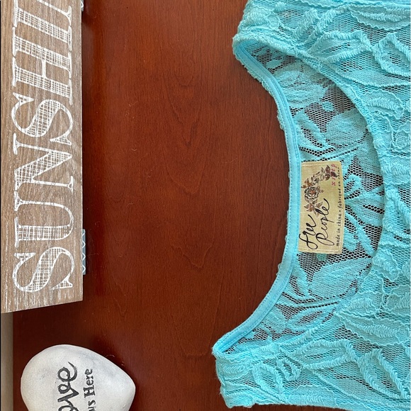 Free people lace dress small baby blue with slip - Picture 4 of 8